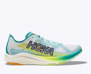 White / Turquoise HOKA Cielo Road Men's Running Shoes | 43ZTCYHOE