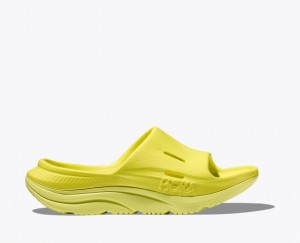 Yellow HOKA Ora Recovery 3 Kids' Slides | 39NDYURBX