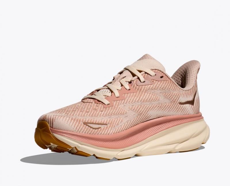 Beige HOKA Clifton 9 Women's Running Shoes | 31VFAISYZ