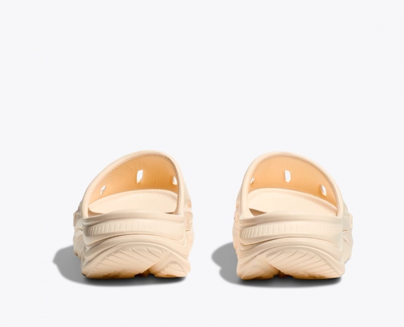 Beige HOKA Ora Recovery 3 Kids' Slides | 21ANXUSCO