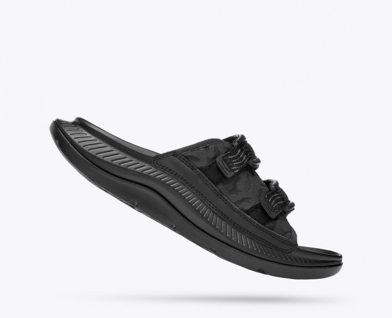 Black HOKA Ora Luxe Men's Slide | 32ONDCGIW