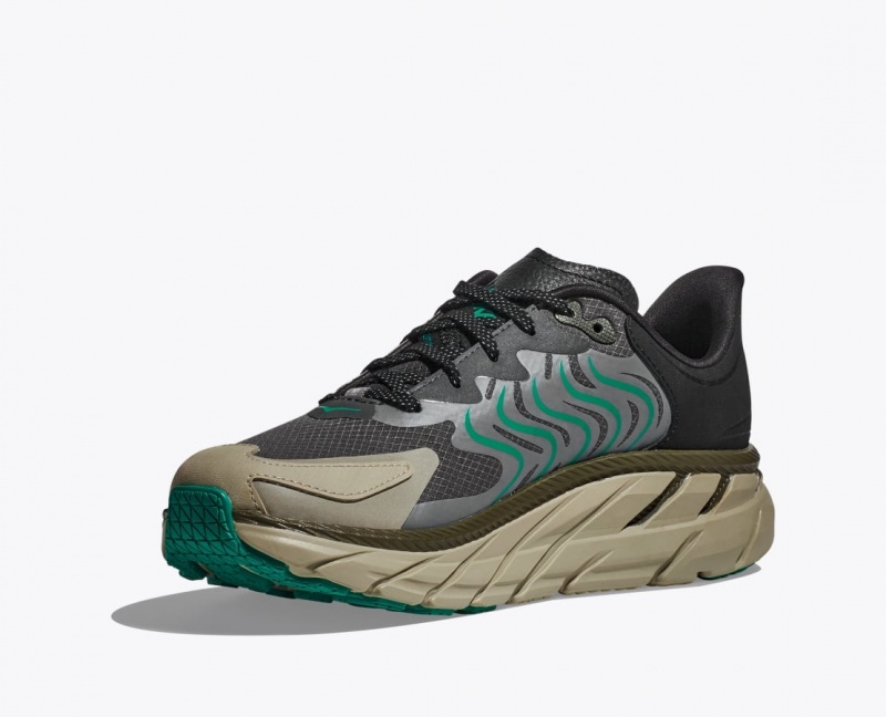 Black / Green HOKA Stealth/Tech Clifton LS Women's Sneakers | 51AMYPLWU