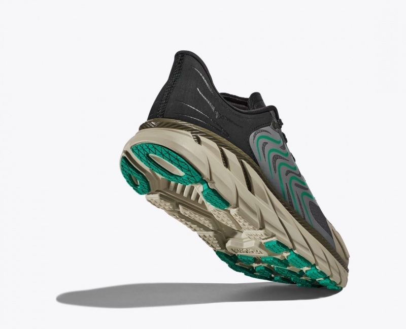 Black / Green HOKA Stealth/Tech Clifton LS Women's Sneakers | 51AMYPLWU