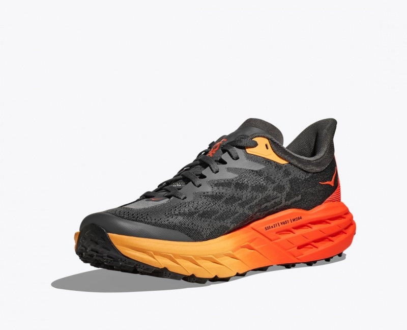 Black / Orange / Red HOKA Speedgoat 5 Men's Trail Running Shoes | 40BTZYNAC