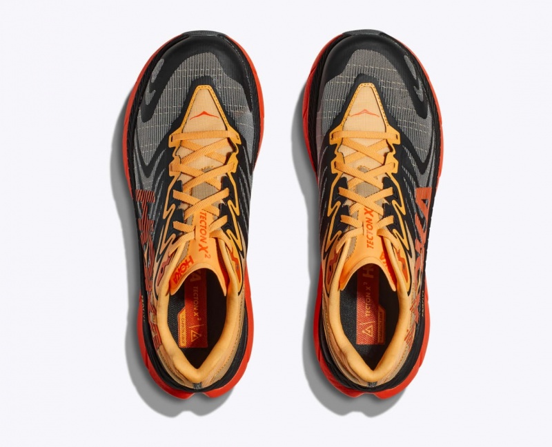 Black / Orange / Red HOKA Tecton X 2 Men's Trail Running Shoes | 47IVXNDLQ