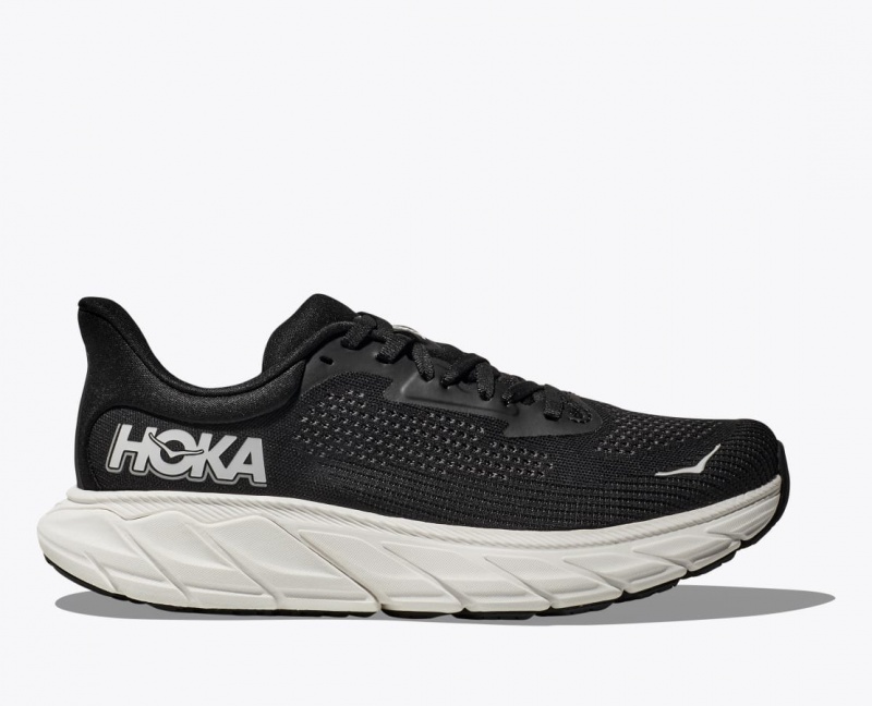 Black / White HOKA Arahi 7 Men\'s Running Shoes | 24NSDTJOC