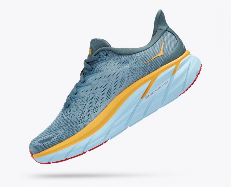 Blue Green / Orange HOKA Clifton 8 Men's Running Shoes | 31LWMDJUA