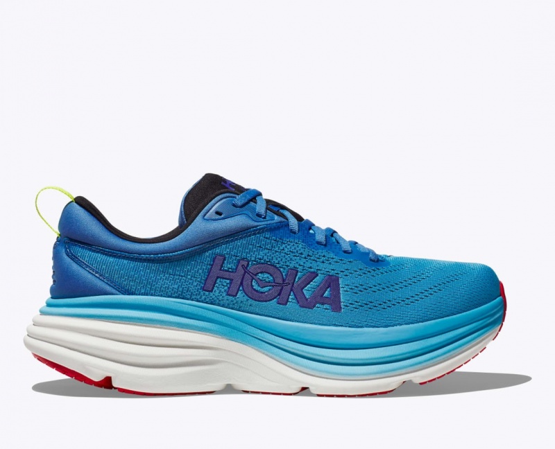 Blue HOKA Bondi 8 Men\'s Running Shoes | 50SCHKFIE