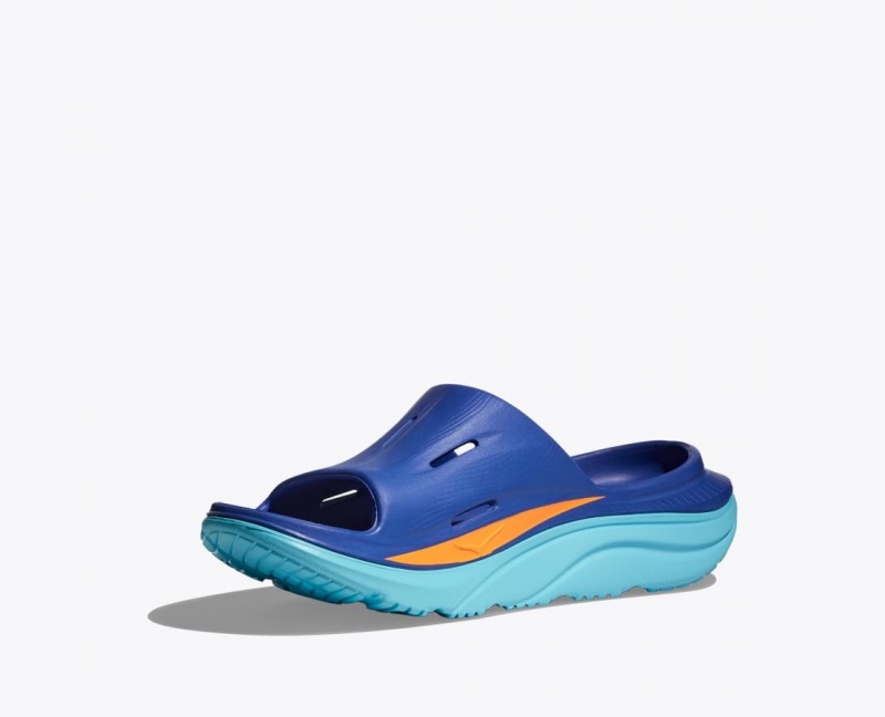 Blue HOKA IRONMAN Ora Recovery Men's Slide | 85JGKUYCZ