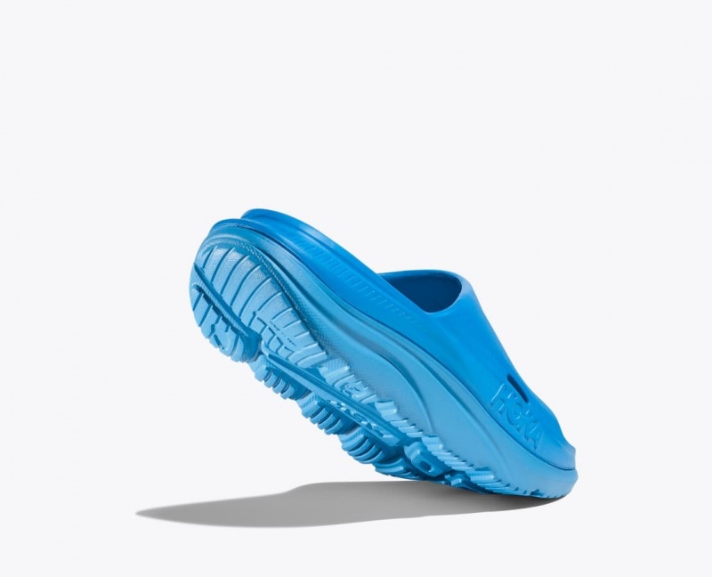 Blue HOKA Ora Recovery 3 Kids' Slides | 91SFHIRVA