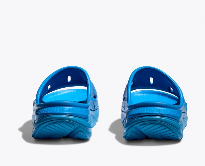 Blue HOKA Ora Recovery 3 Kids' Slides | 91SFHIRVA