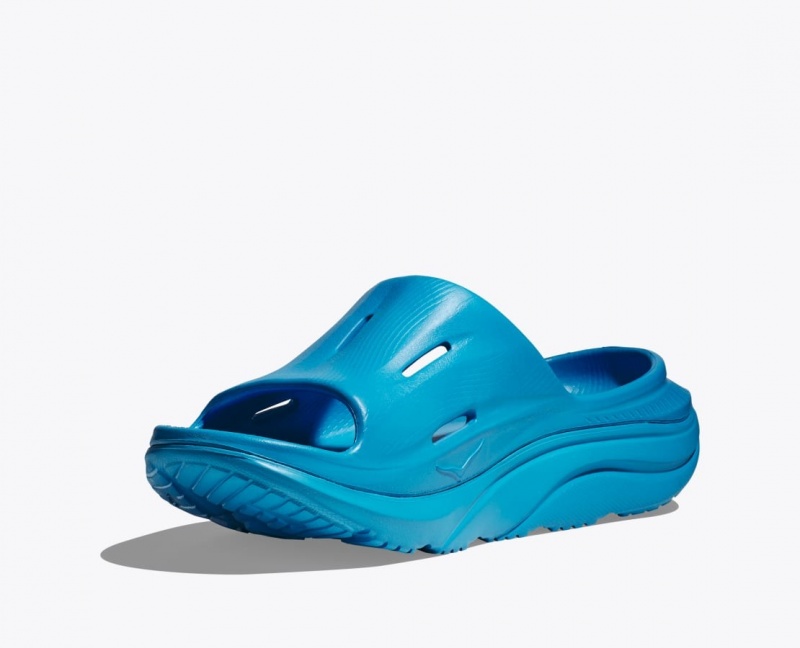 Blue HOKA Ora Recovery 3 Women's Slide | 85NTCZEGF