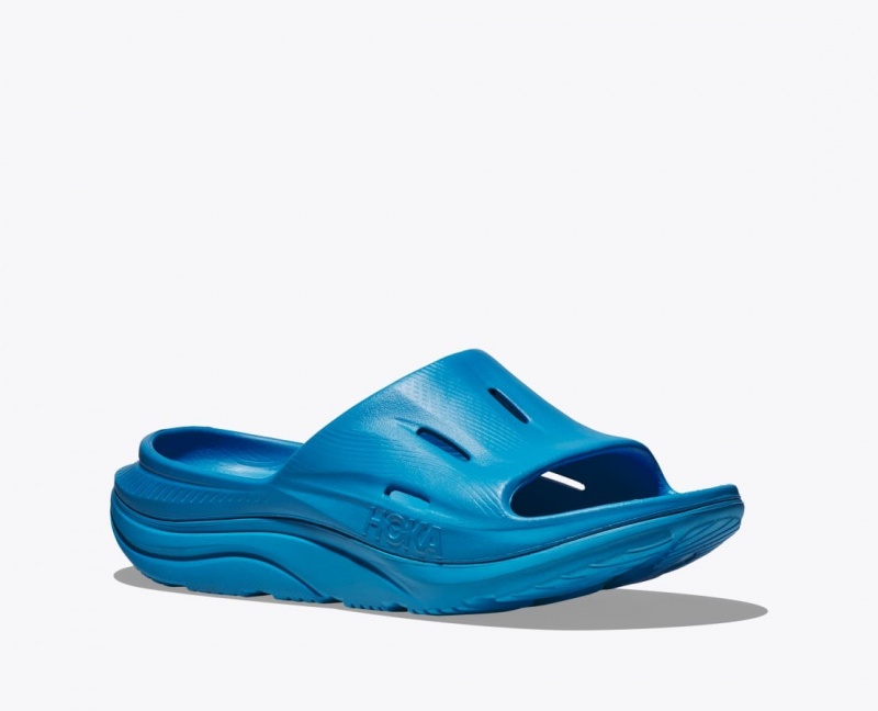 Blue HOKA Ora Recovery 3 Women's Slide | 85NTCZEGF