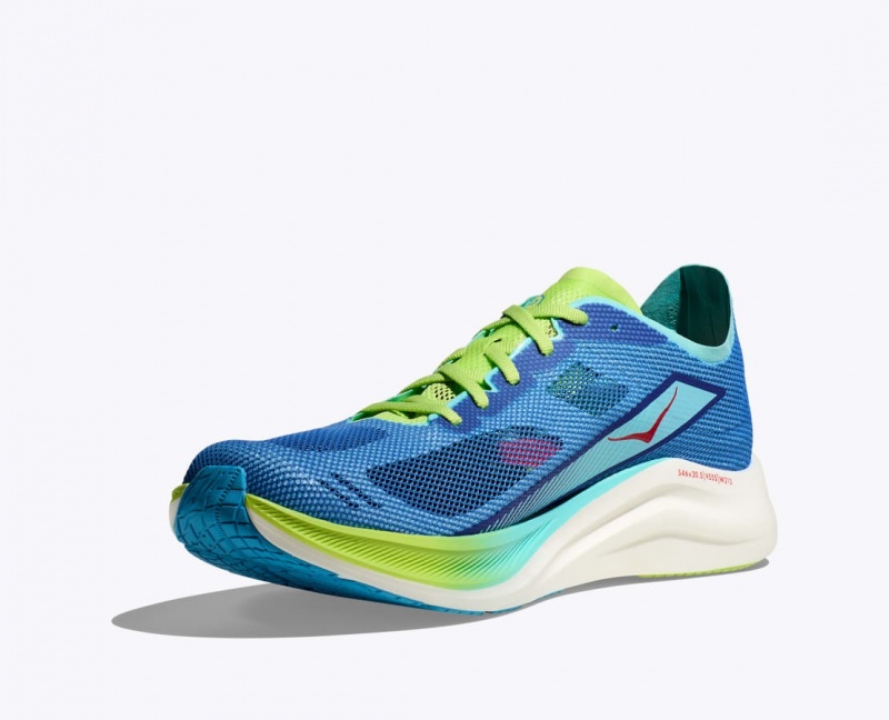 Blue / Green HOKA Cielo Road Men's Running Shoes | 65HQSALEN