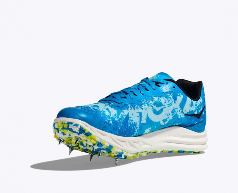 Blue / Green HOKA Crescendo XC Men's Track Spikes | 52LPBCDGW