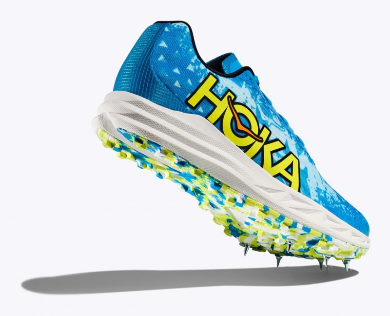 Blue / Green HOKA Crescendo XC Men's Track Spikes | 52LPBCDGW