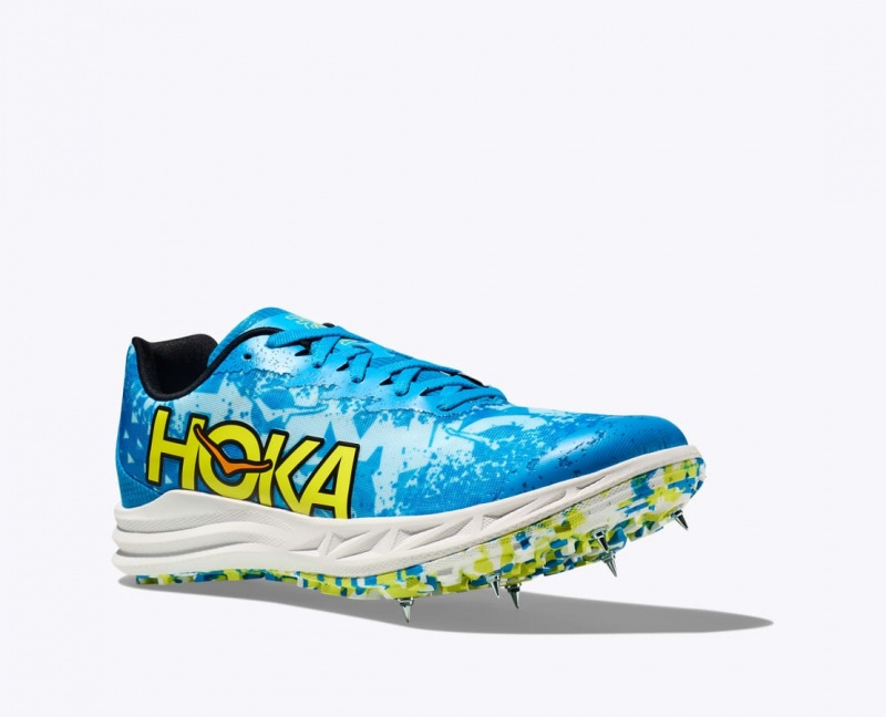 Blue / Green HOKA Crescendo XC Men's Track Spikes | 52LPBCDGW