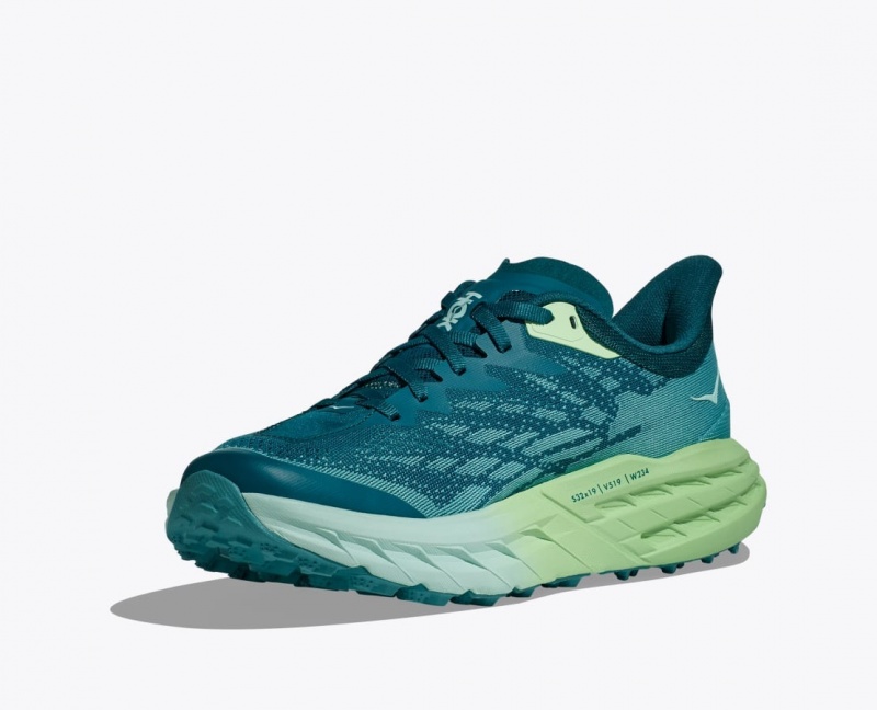 Blue / Green HOKA Speedgoat 5 Women's Trail Running Shoes | 89BYQROMK