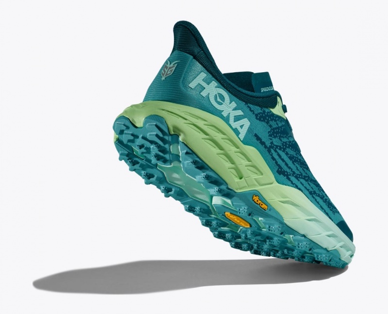 Blue / Green HOKA Speedgoat 5 Women's Trail Running Shoes | 89BYQROMK