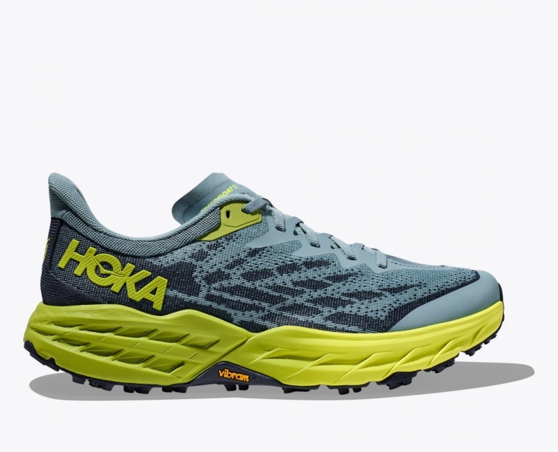 Blue / Green / Black HOKA Speedgoat 5 Men\'s Trail Running Shoes | 09GTABZYE