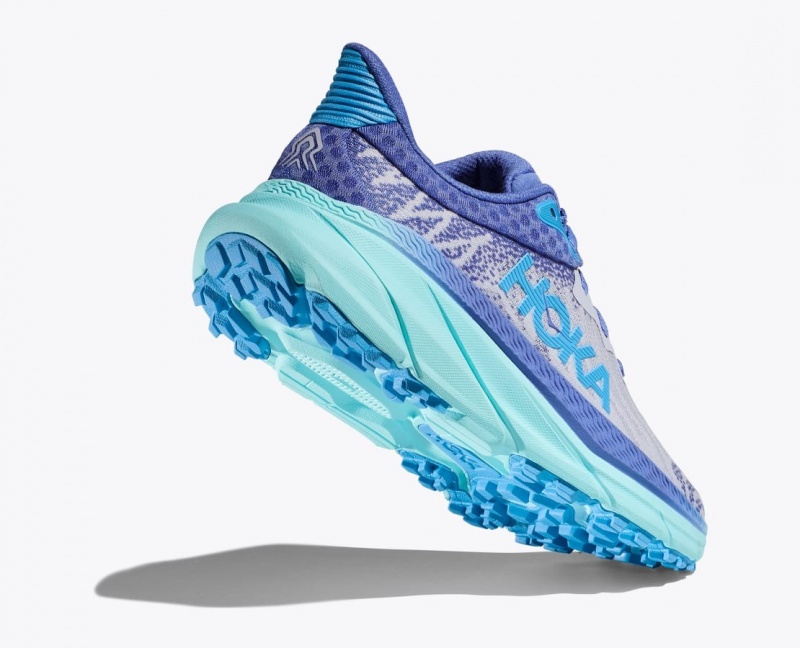 Blue / Grey HOKA Challenger 7 Women's Trail Running Shoes | 40CUXMNEK