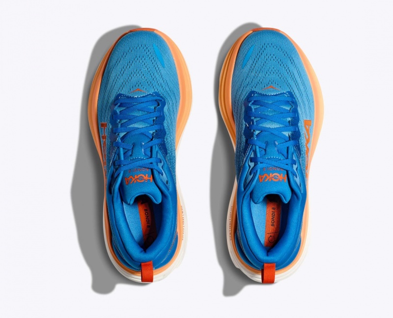 Blue / Orange HOKA Bondi 8 Men's Running Shoes | 06QNEVGTK