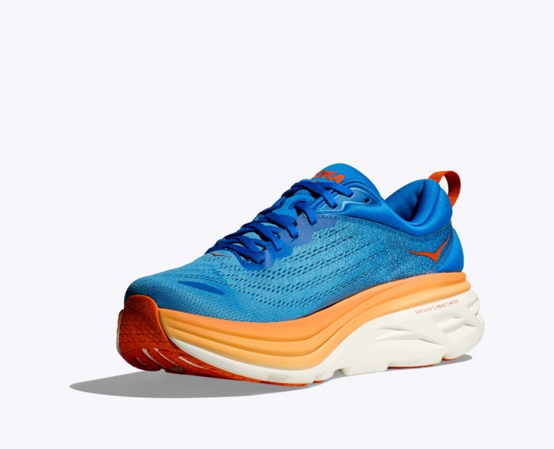 Blue / Orange HOKA Bondi 8 Men's Running Shoes | 06QNEVGTK