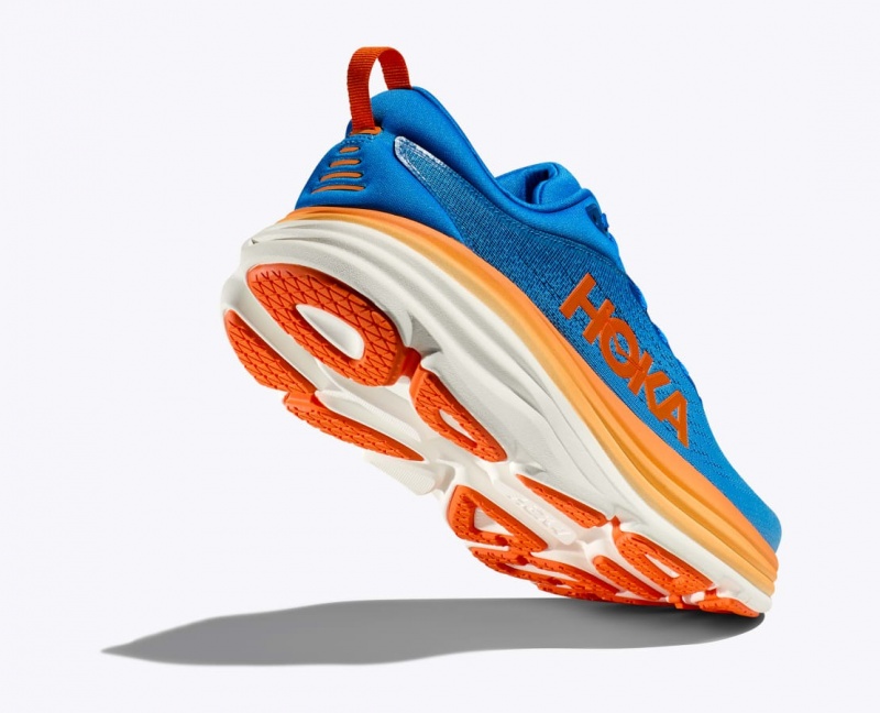 Blue / Orange HOKA Bondi 8 Men's Running Shoes | 06QNEVGTK