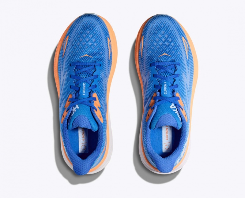 Blue / Orange HOKA Clifton 9 Men's Running Shoes | 28KQSVAWX