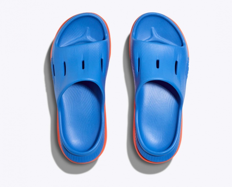 Blue / Orange HOKA Ora Recovery 3 Kids' Slides | 64USKCBJD