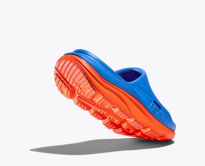 Blue / Orange HOKA Ora Recovery 3 Kids' Slides | 64USKCBJD