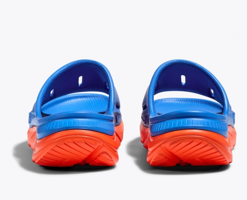 Blue / Orange HOKA Ora Recovery 3 Kids' Slides | 64USKCBJD