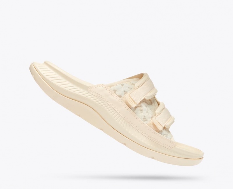 Cream HOKA Ora Luxe Men's Slide | 34XKLJDIG