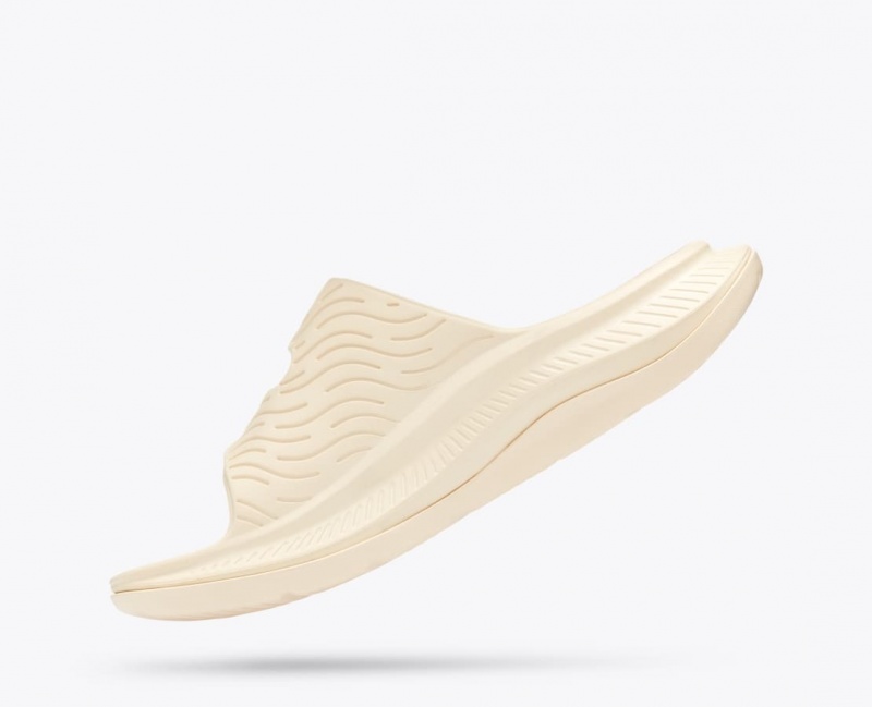 Cream HOKA Ora Luxe Men's Slide | 34XKLJDIG