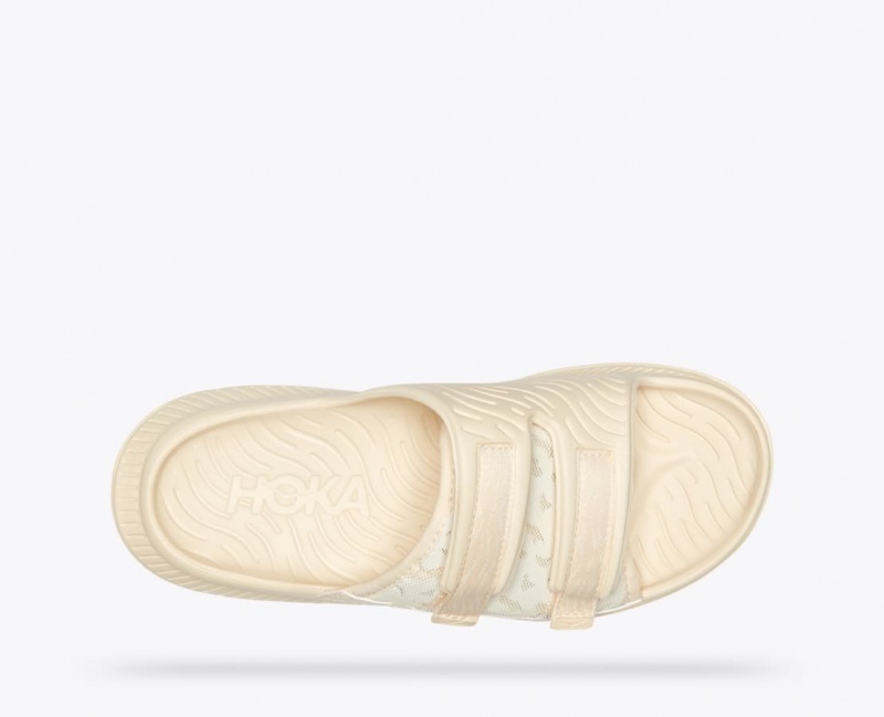 Cream HOKA Ora Luxe Men's Slide | 34XKLJDIG