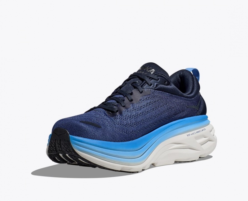 Dark Blue / Blue HOKA Bondi 8 Men's Running Shoes | 27HRMCQAY