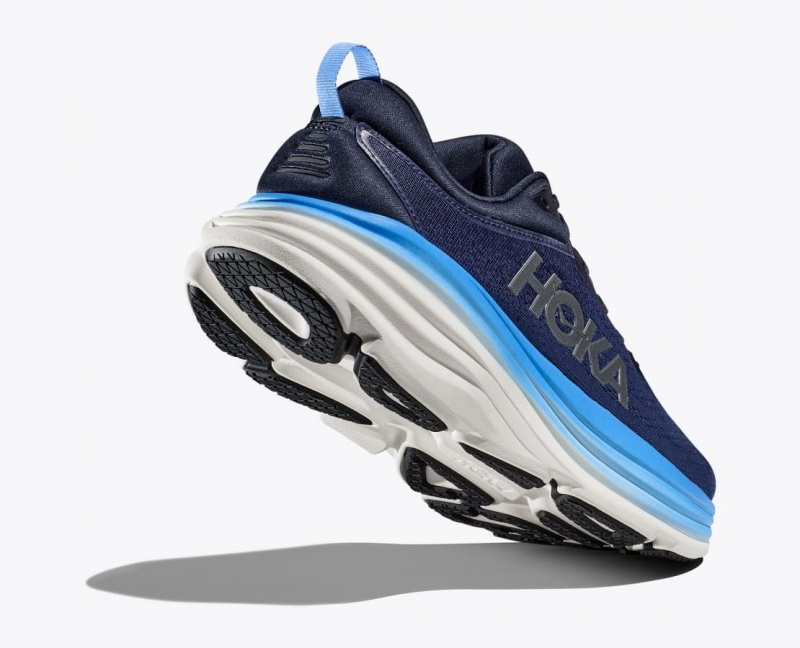 Dark Blue / Blue HOKA Bondi 8 Men's Running Shoes | 27HRMCQAY