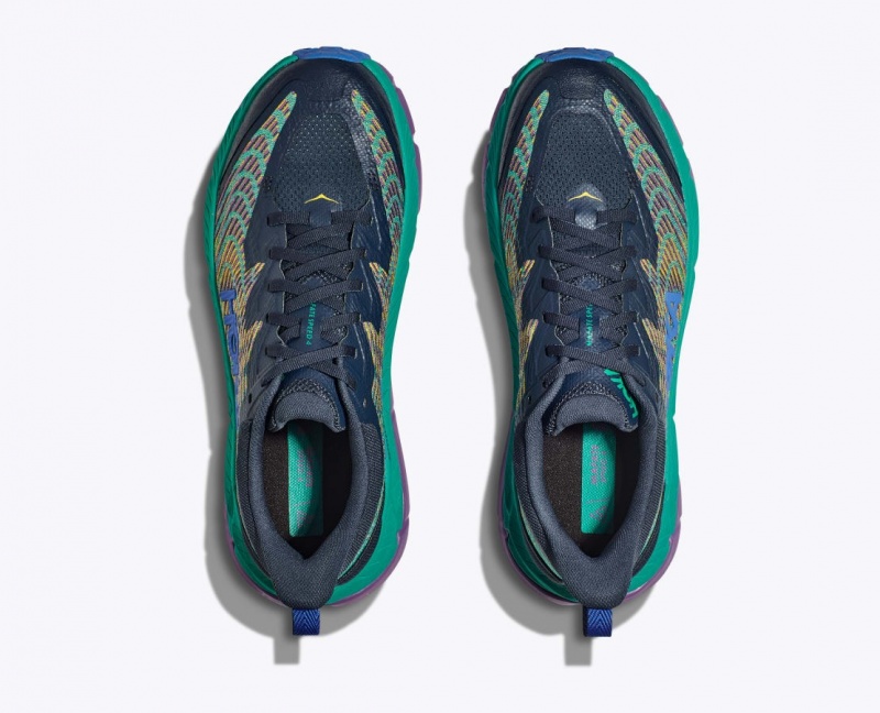 Dark Blue / Green HOKA Mafate Speed 4 Men's Trail Running Shoes | 54YFUBPZE