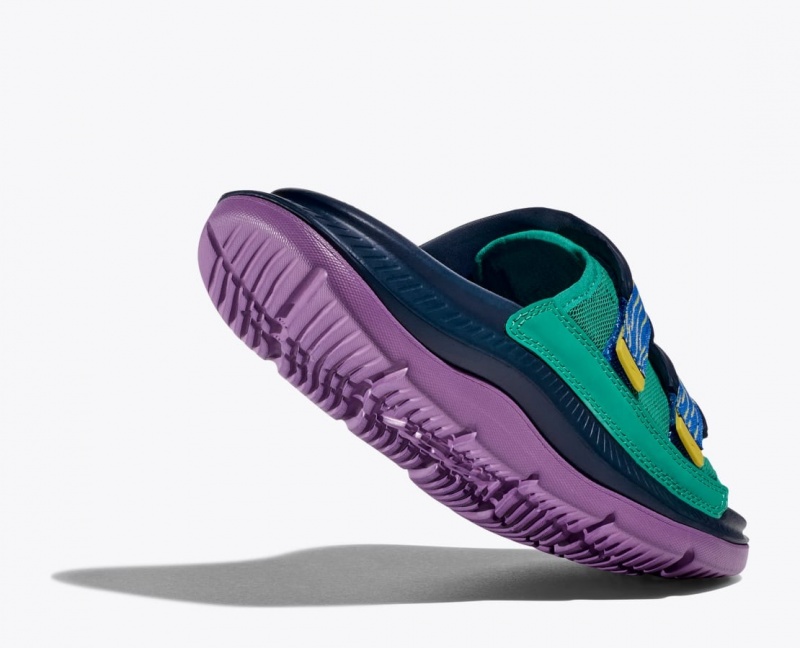 Dark Blue / Green / Purple HOKA Ora Luxe Men's Slide | 51BAXOHET