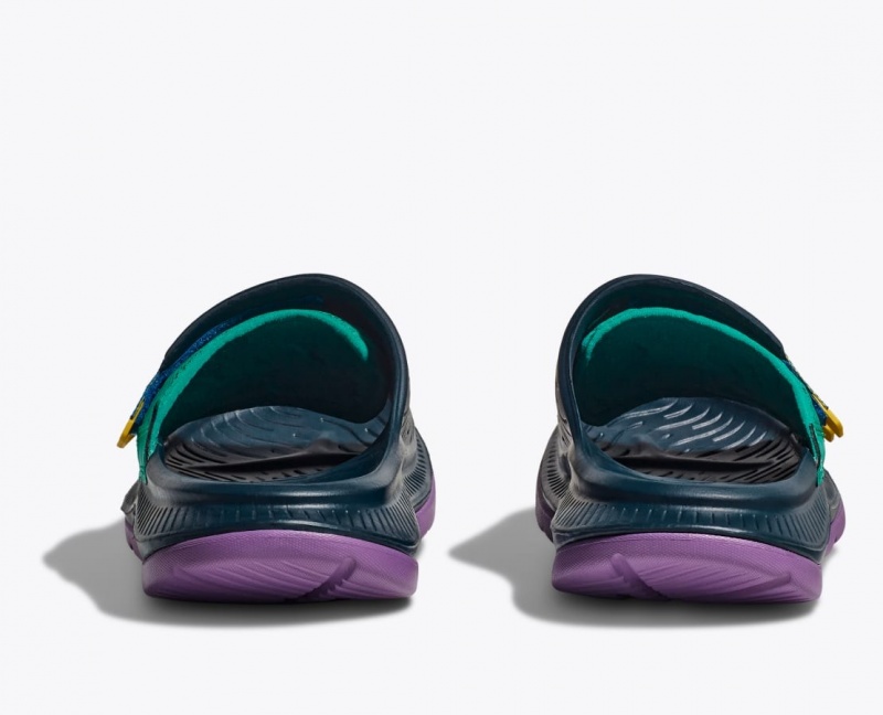 Dark Blue / Green / Purple HOKA Ora Luxe Men's Slide | 51BAXOHET