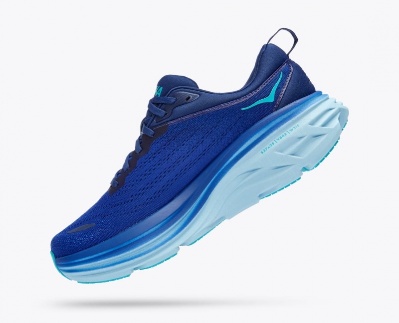 Dark Blue / Light Blue HOKA Bondi 8 Men's Running Shoes | 85MOIDVLS