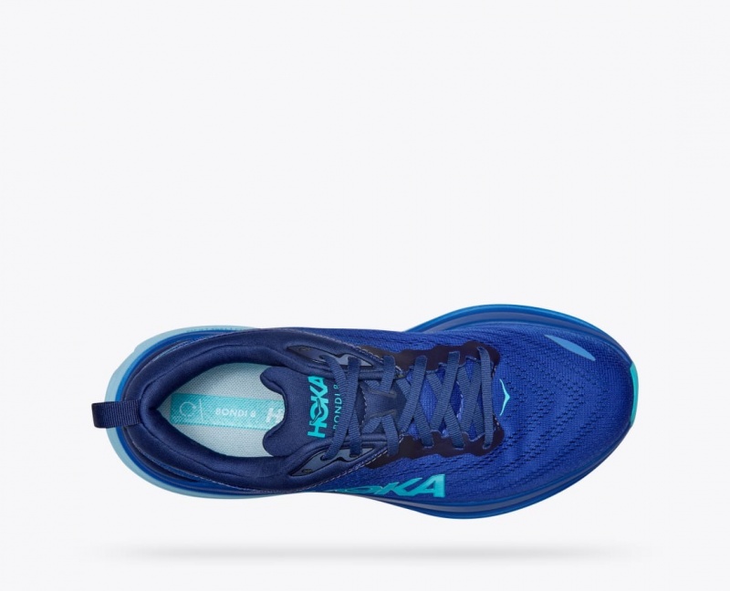 Dark Blue / Light Blue HOKA Bondi 8 Men's Running Shoes | 85MOIDVLS