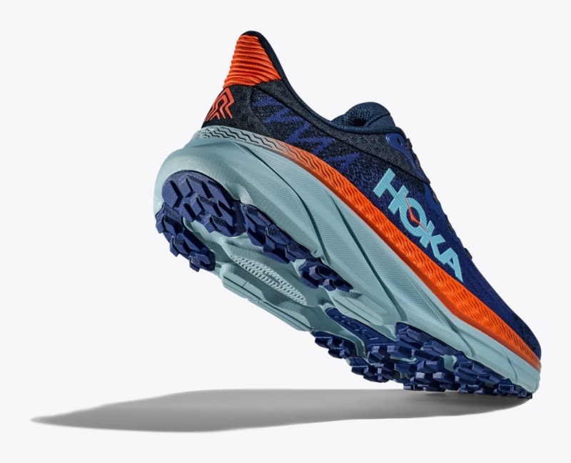 Dark Blue / Orange HOKA Challenger 7 Men's Trail Running Shoes | 63ALKDGPC