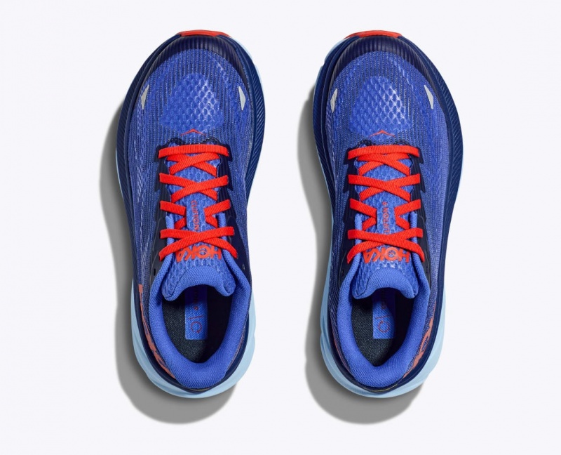 Dark Blue / Red HOKA Clifton 9 Kids' Running Shoes | 13AFEWZDU