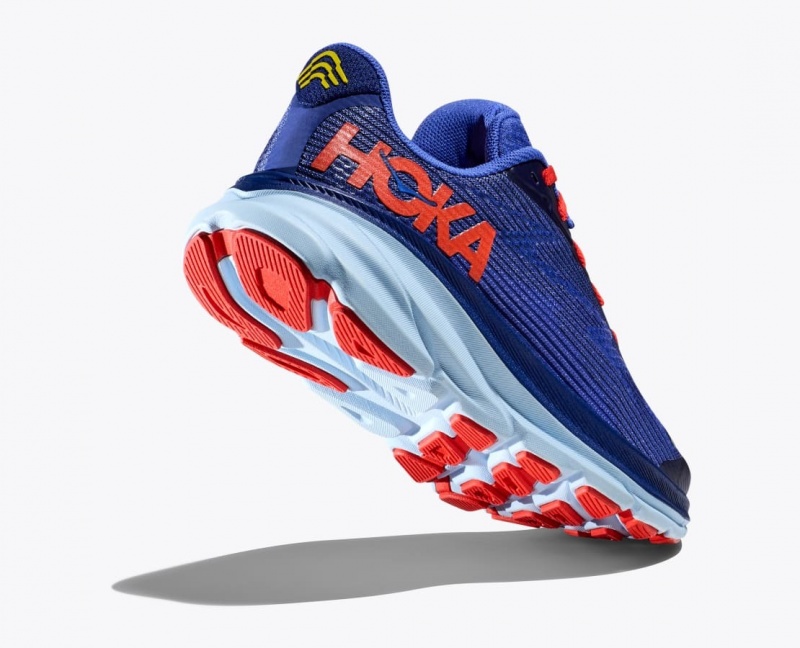 Dark Blue / Red HOKA Clifton 9 Kids' Running Shoes | 13AFEWZDU