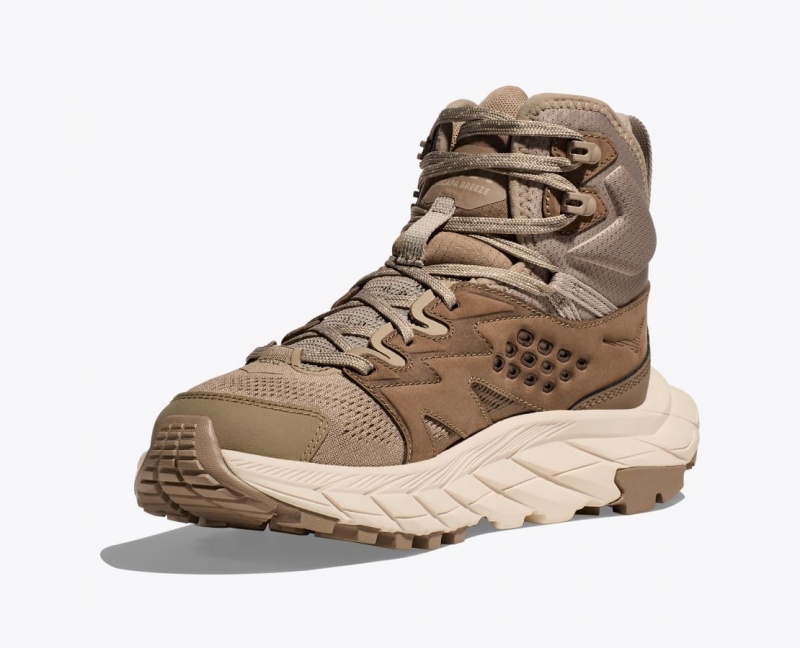 Dark Brown HOKA Anacapa Breeze Mid Women's Hiking Boots | 47TBIWUEH