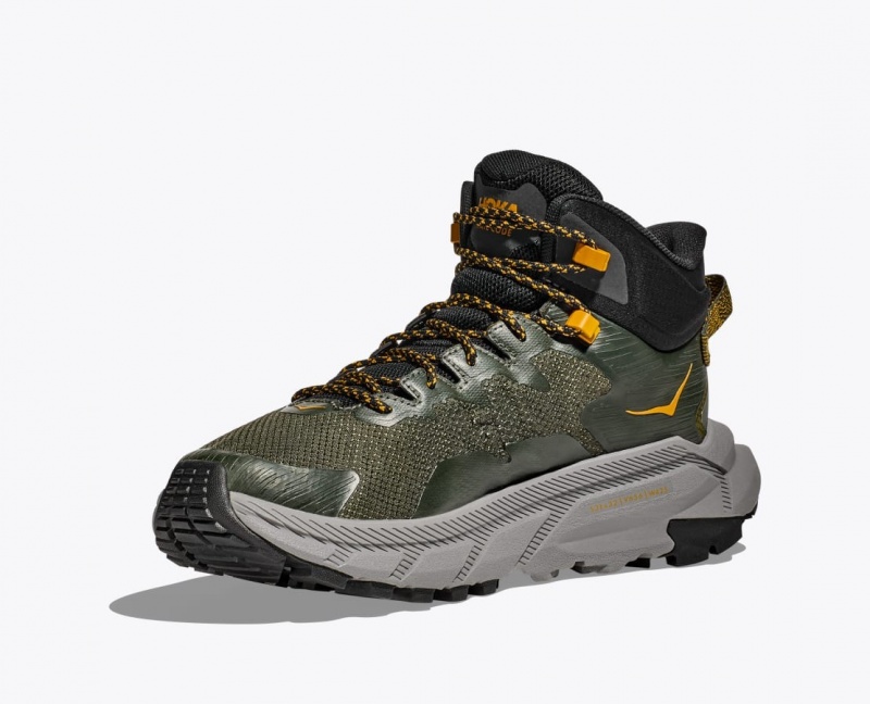 Dark Green HOKA Trail Code GTX Men's Hiking Boots | 72DQCLSZX