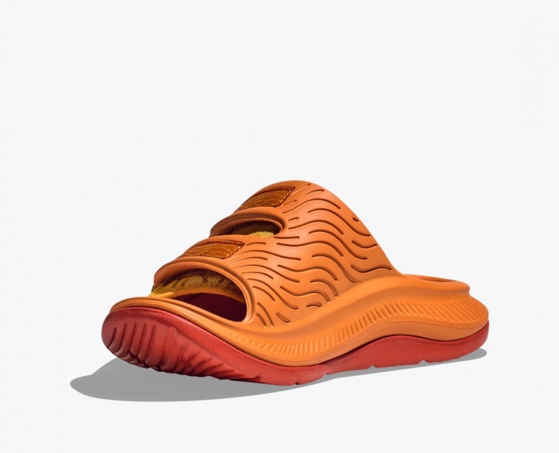 Dark Orange HOKA Ora Luxe Men's Slide | 97LGNIQUA