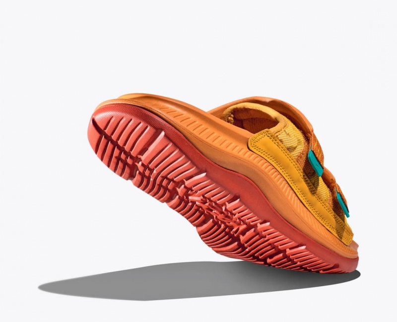 Dark Orange HOKA Ora Luxe Men's Slide | 97LGNIQUA