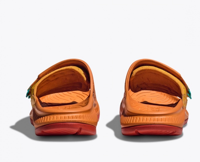 Dark Orange HOKA Ora Luxe Men's Slide | 97LGNIQUA